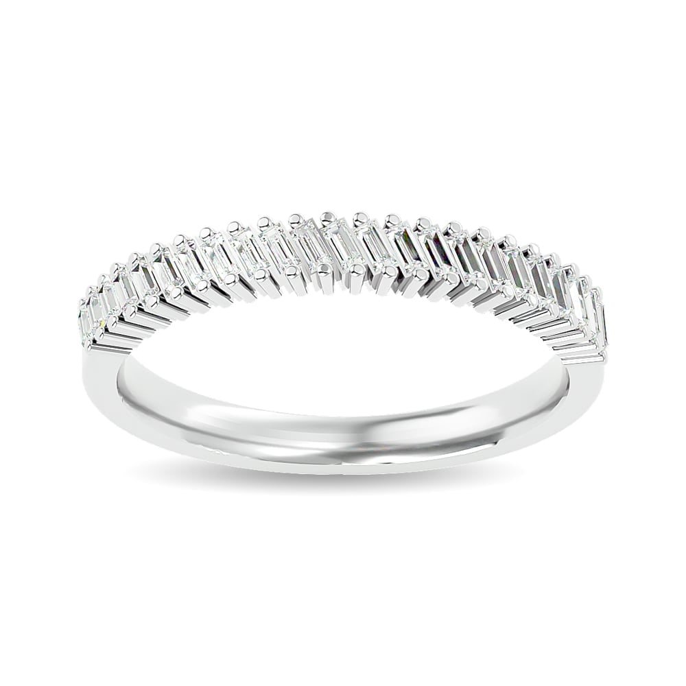 Diamond Ladies Band 1/4 Ct.tw in 14K White Gold: Diamond Ladies Band 1/4 Ct.tw in 14K White Gold 14k White Gold Stone Color: Gh Stone Clarity: I1 Each ring is presented in standard size 6.5. Complimentary resizing is available between sizes 510