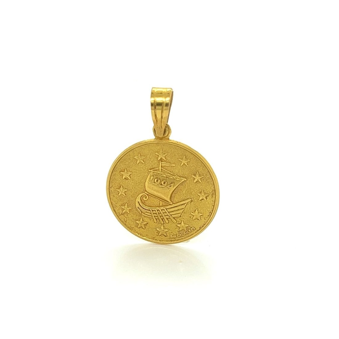 1994 Sailboat Coin Pendant in 18k Yellow Gold by Lalaounis (1 of 5)