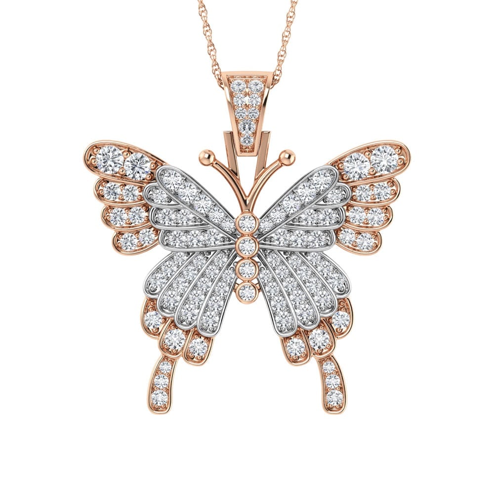 Diamond 1 7/8 Ct.Tw. Butterfly Pendant in 10K Two Tone (1 of 4)
