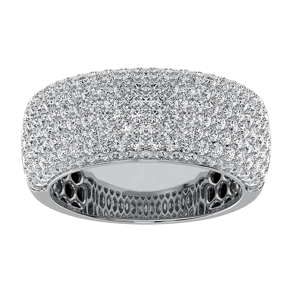 14K White Gold 1/2 Ct.Tw. Diamond Pave Set Mens Band: 14K White Gold 1/2 Ct.Tw. Diamond Pave Set Mens Band 14k White Gold Stone Color: G-h Stone Clarity: I1 Each ring is presented in standard size 6.5. Complimentary resizing is available between sizes 51