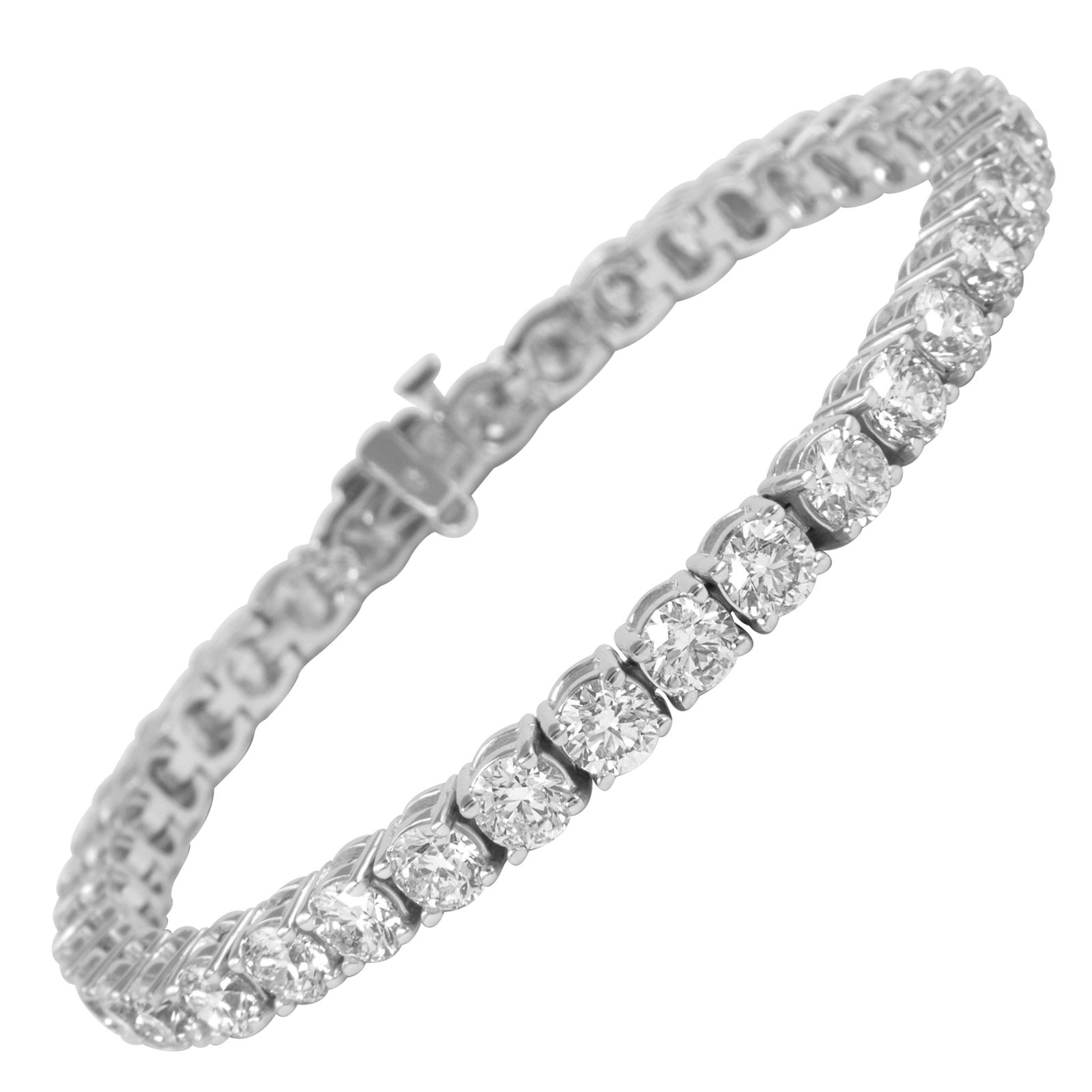 13.16ct Diamond Tennis Bracelet 18k White Gold Contemporary Design: 13.16ct Diamond Tennis Bracelet 18k White Gold Contemporary Design This exquisite 13.16ct Diamond Tennis Bracelet is crafted in 18k white gold, showcasing a contemporary design that blends elegance wi