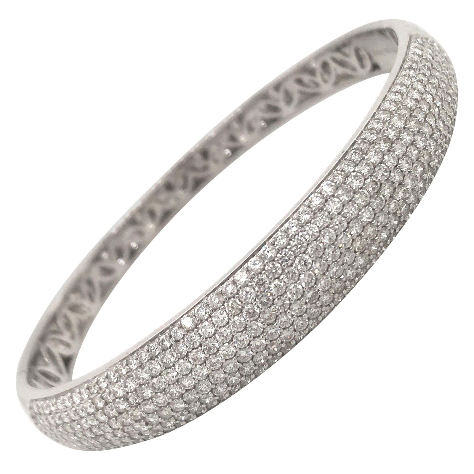 Harbor Diamonds Seven-Row 3.75 Carat Diamond Bangle 18K White Gold (1 of 7)