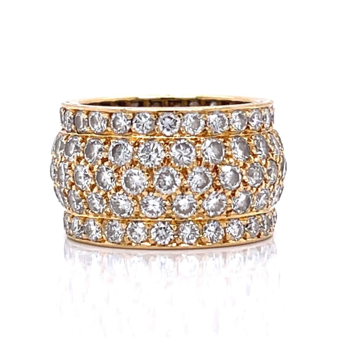 Cartier 18K Yellow Gold Diamond Band 6.50 Ct 123 Diamonds (1 of 5)