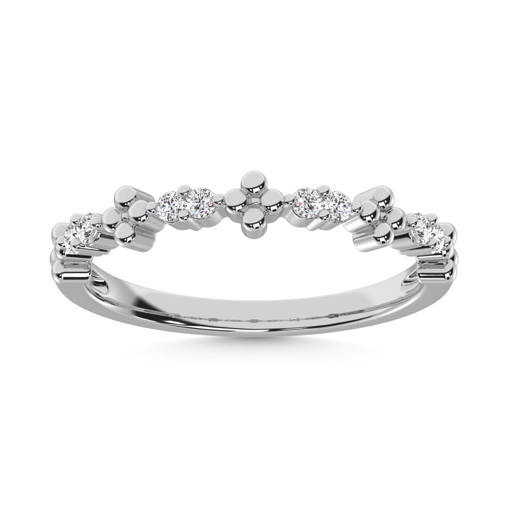 14K White Gold Diamond 1/6 Ct.Tw. Stackable Ring: 14K White Gold Diamond 1/6 Ct.Tw. Stackable Ring 14k White Gold Stone Color: G-h Stone Clarity: Si2 Each ring is presented in standard size 6.5. Complimentary resizing is available between sizes 510 (