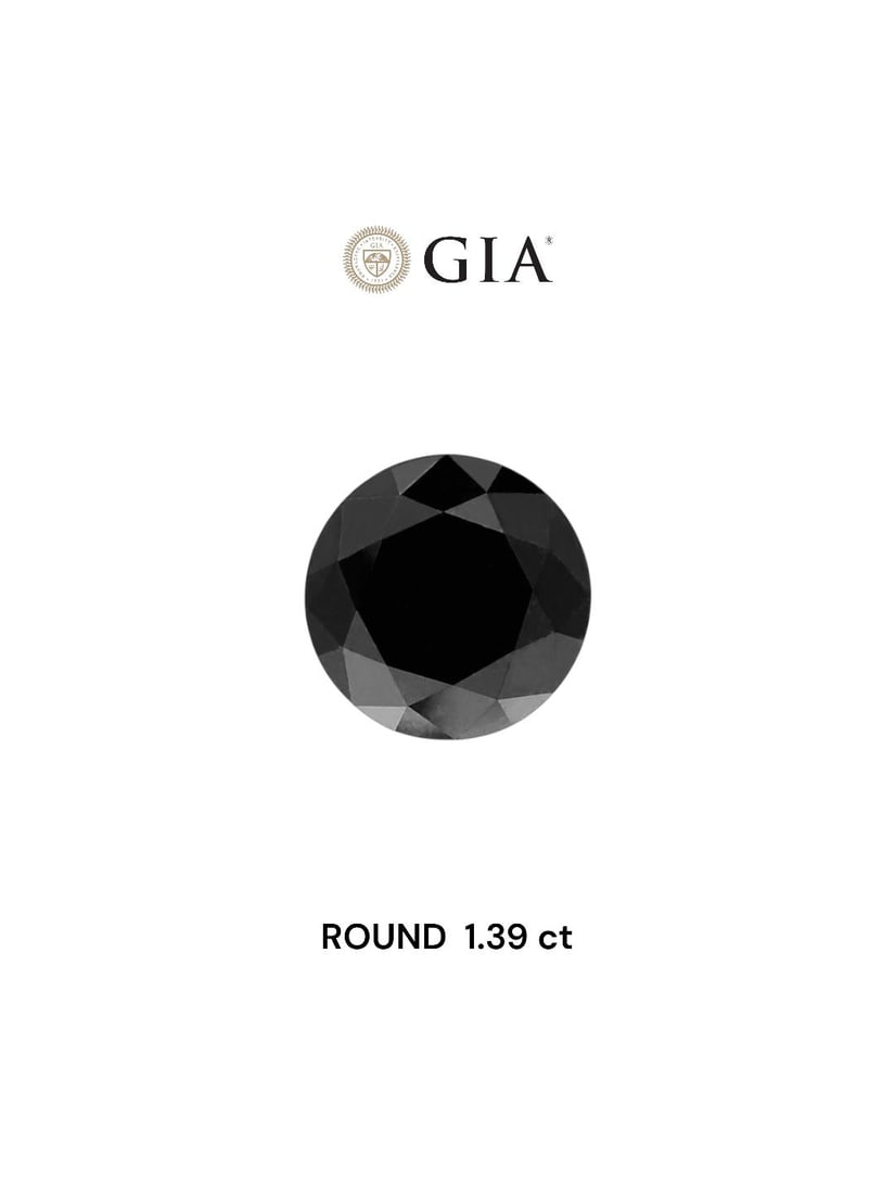 Loose Diamond - ROUND 1.39ct Fancy Black VVS2: Loose Diamond - ROUND 1.39ct Fancy Black VVS2 Source: Natural Shape: ROUND Carats: 1.39 Color: Fancy Black Certification: GIA Video: