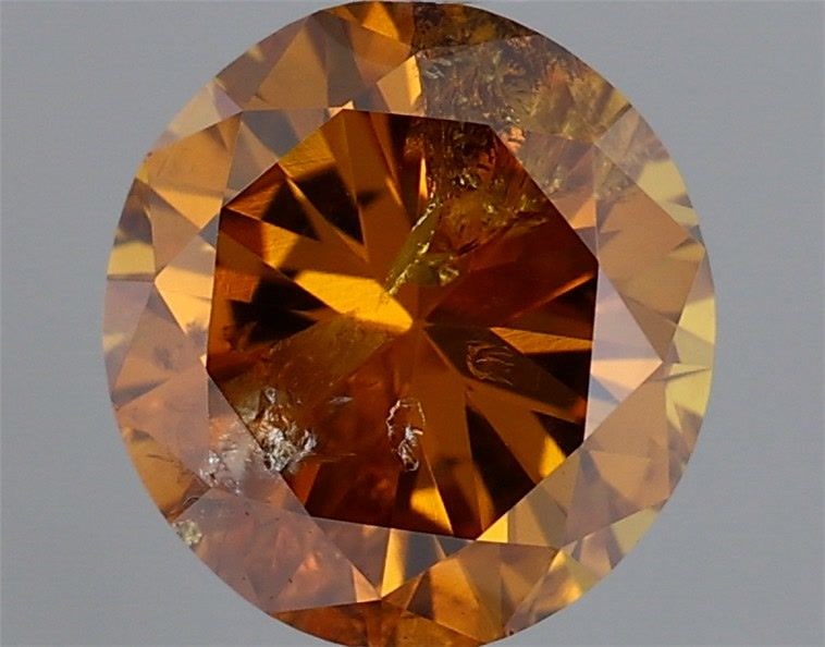 Loose Diamond - ROUND 0.66ct Fancy Deep Brownish Yellowish Orange (1 of 1)