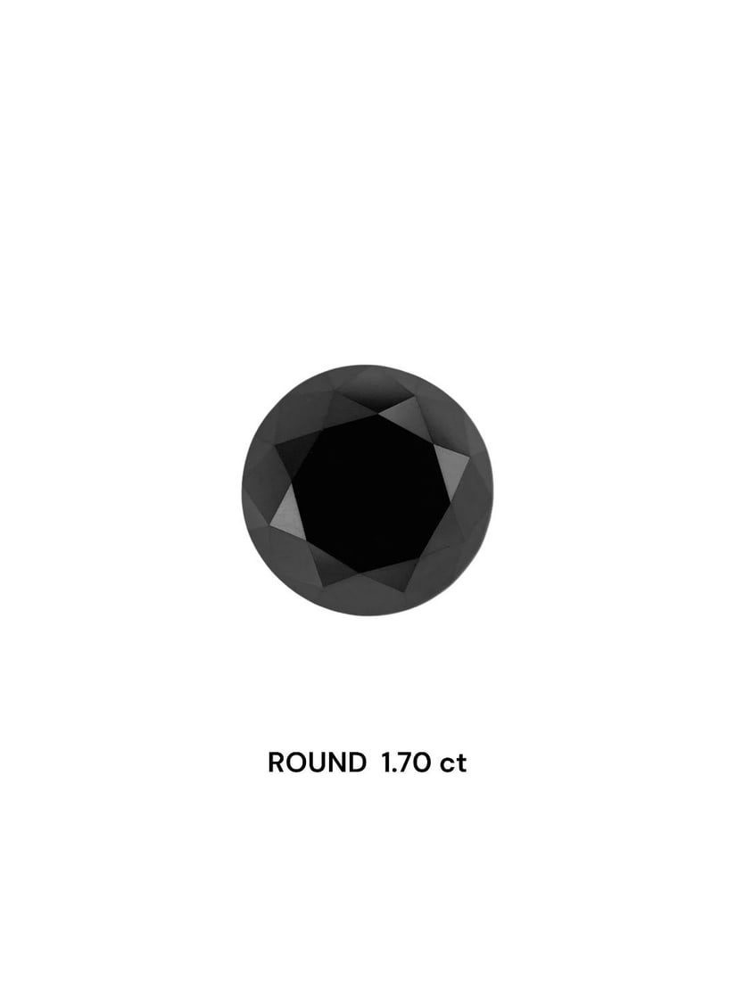 Loose Diamond - ROUND 1.7ct Black: Loose Diamond - ROUND 1.7ct Black Source: Natural Shape: ROUND Carats: 1.7 Color: Black Certification: IGI Video: