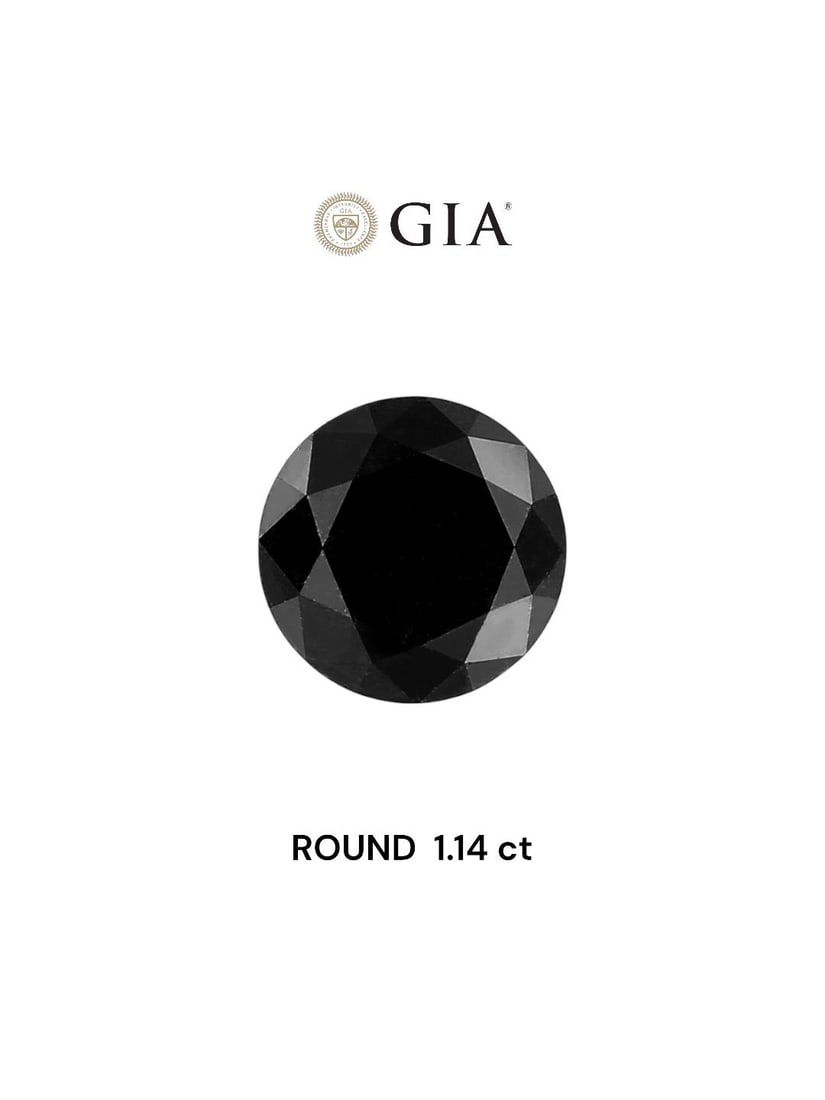 Loose Diamond - ROUND 1.14ct Fancy Black VVS2: Loose Diamond - ROUND 1.14ct Fancy Black VVS2 Source: Natural Shape: ROUND Carats: 1.14 Color: Fancy Black Certification: GIA Video: