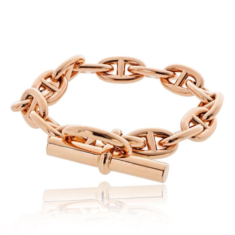 18K Rose Gold Medium Link Bracelet by Hermes (1 of 5)