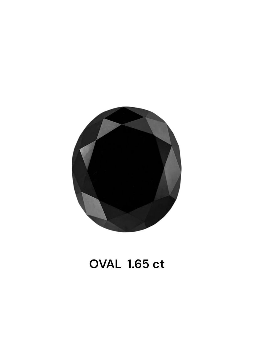 Loose Diamond - OVAL 1.65ct Black: Loose Diamond - OVAL 1.65ct Black Source: Natural Shape: OVAL Carats: 1.65 Color: Black Certification: IGI Video: