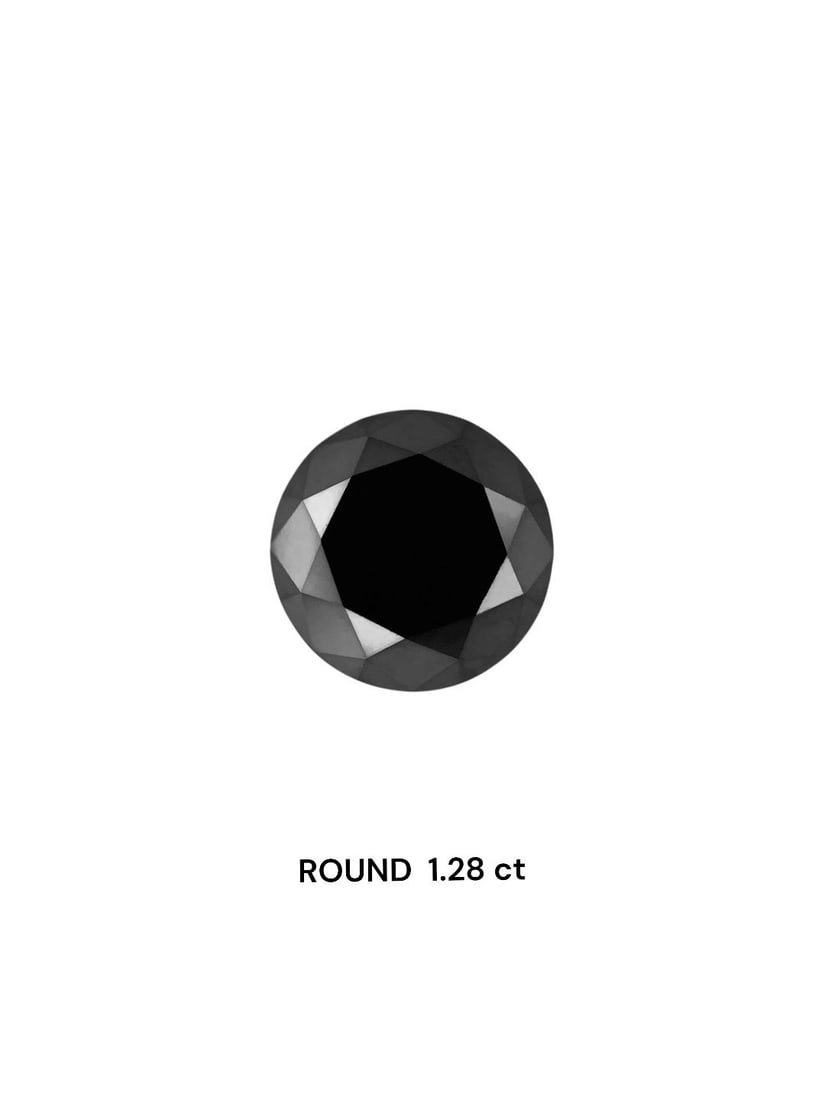 Loose Diamond - ROUND 1.28ct Black: Loose Diamond - ROUND 1.28ct Black Source: Natural Shape: ROUND Carats: 1.28 Color: Black Certification: IGI Video: