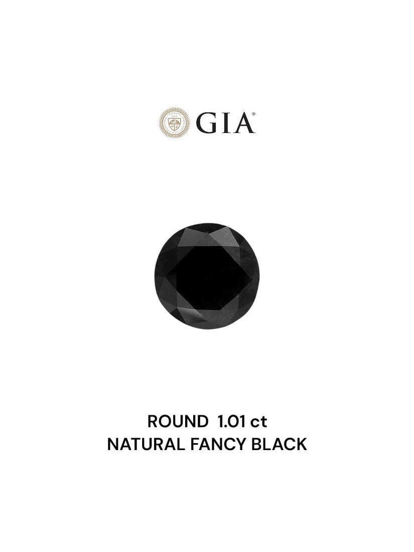 Loose Diamond - ROUND 1.01ct Fancy Black VVS2: Loose Diamond - ROUND 1.01ct Fancy Black VVS2 Source: Natural Shape: ROUND Carats: 1.01 Color: Fancy Black Certification: GIA Video:
