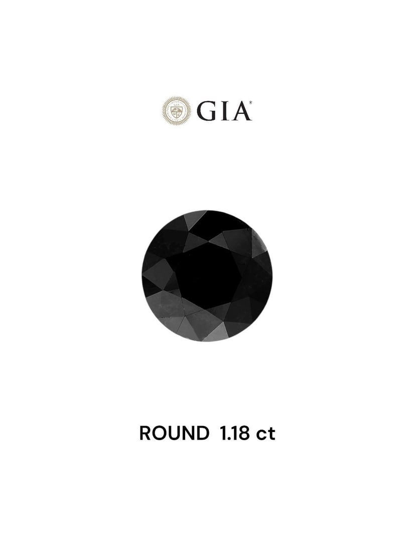 Loose Diamond - ROUND 1.18ct Fancy Black VVS2: Loose Diamond - ROUND 1.18ct Fancy Black VVS2 Source: Natural Shape: ROUND Carats: 1.18 Color: Fancy Black Certification: GIA Video: