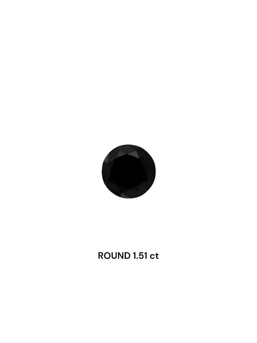 Loose Diamond - ROUND 1.51ct Fancy Black VVS2: Loose Diamond - ROUND 1.51ct Fancy Black VVS2 Source: Natural Shape: ROUND Carats: 1.51 Color: Fancy Black Certification: GIA Video: