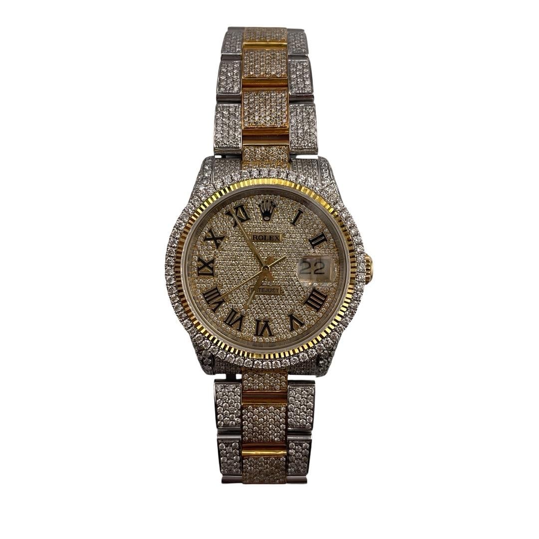 Datejust Ref 16233 Diamond Roman Dial Oyster Bracelet Aftermarket Men's Watch (1 of 3)