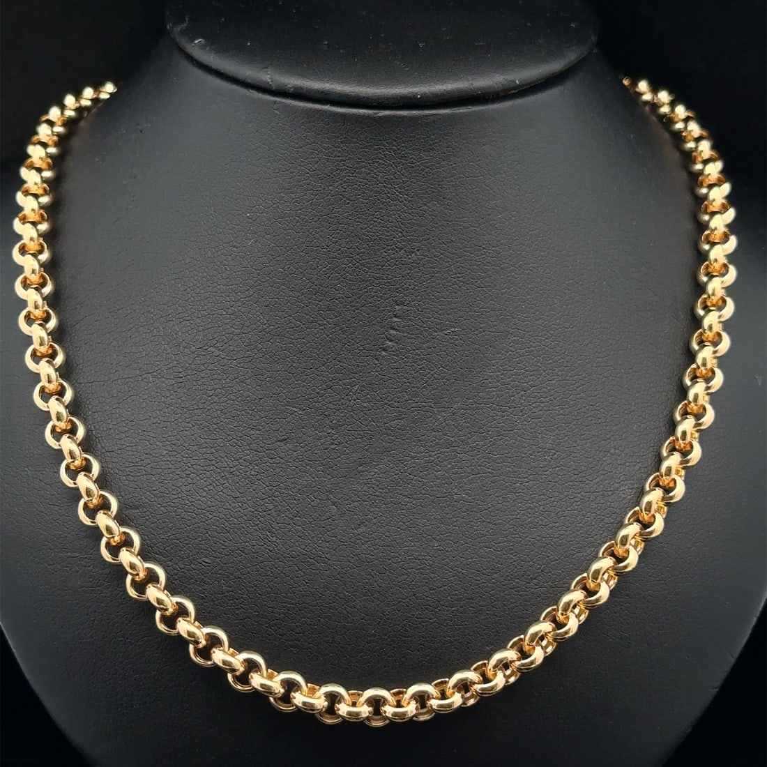 UnoAErre Italian 9k Yellow Gold Rolo Chain Necklace 20 Inch Lobster Clasp (1 of 6)