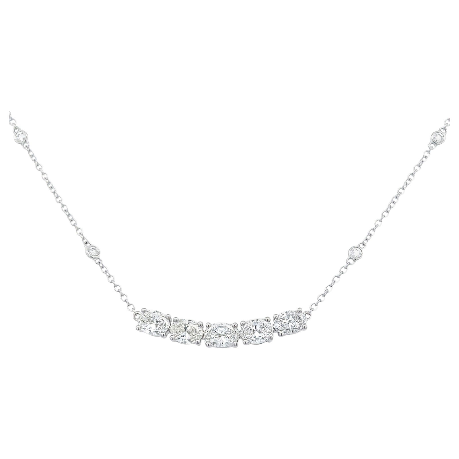 1.61ct Oval Diamond Pendant Necklace 18k White Gold (1 of 4)