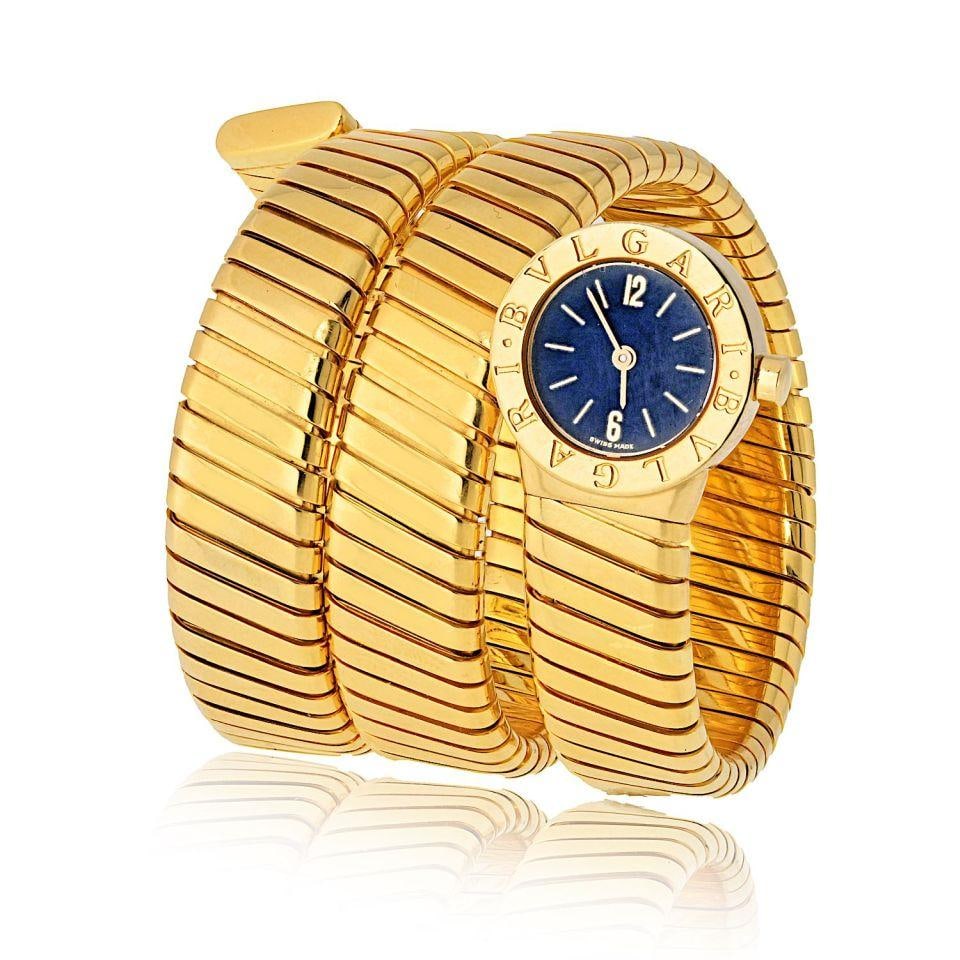 Bvlgari Vintage Serpenti 18K Yellow Gold Black Dial Watch (1 of 4)