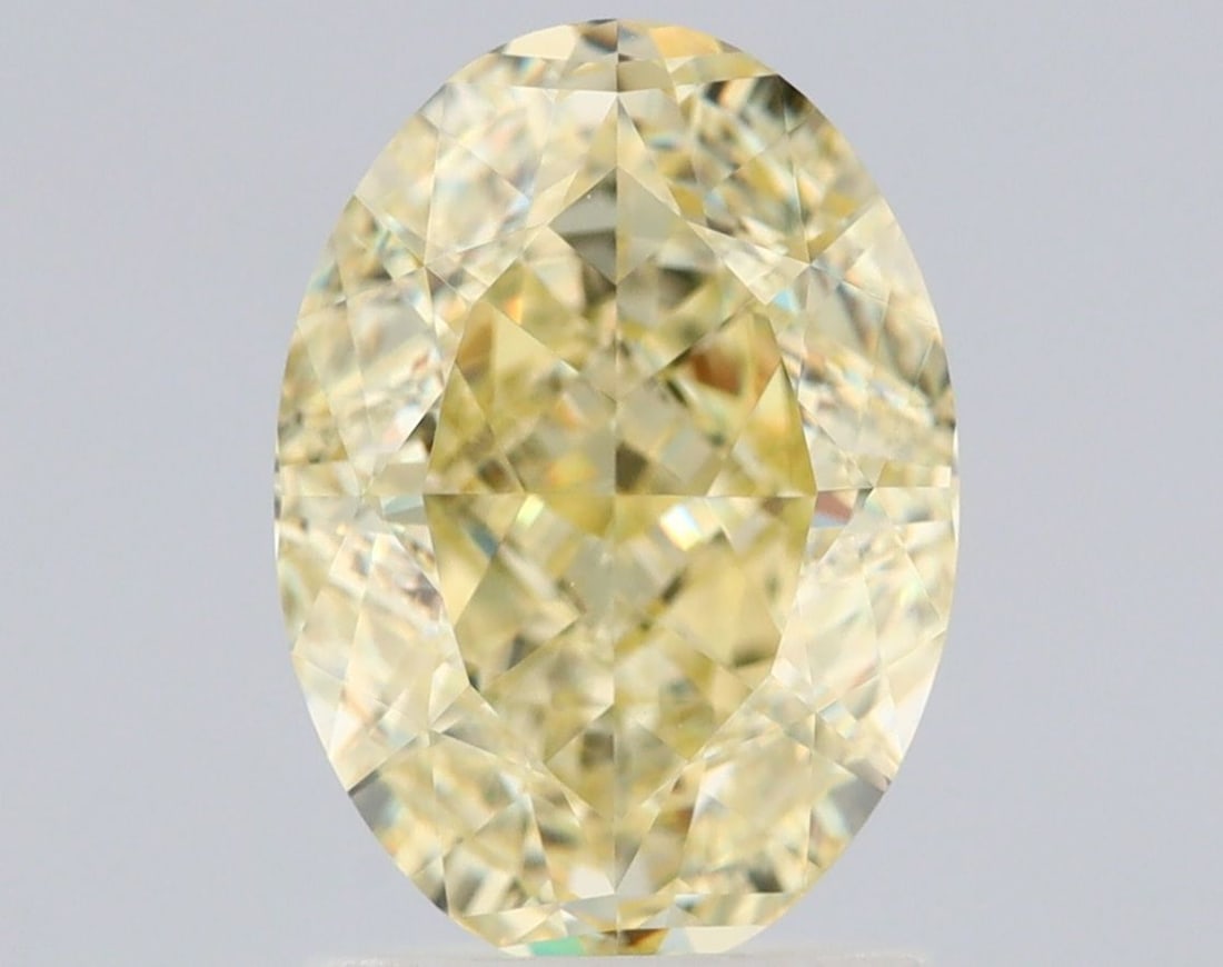 Loose Diamond - OVAL 2.01ct Fancy Light Yellow VVS1: Loose Diamond - OVAL 2.01ct Fancy Light Yellow VVS1 Source: Natural Shape: OVAL Carats: 2.01 Color: Fancy Light Yellow Certification: GIA Video: