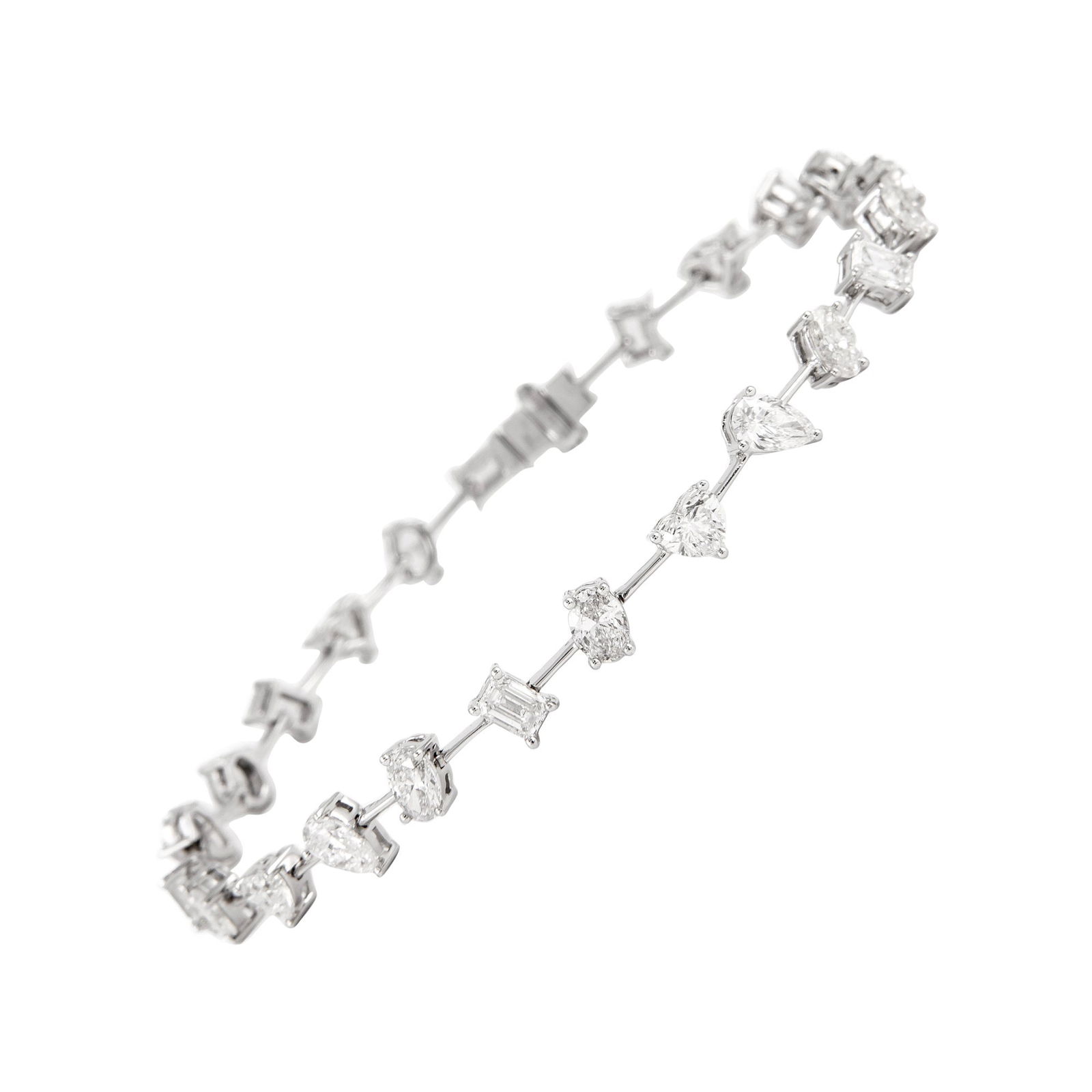 5.21ct Multi Diamond Bracelet 18k White Gold Modern Design (1 of 4)