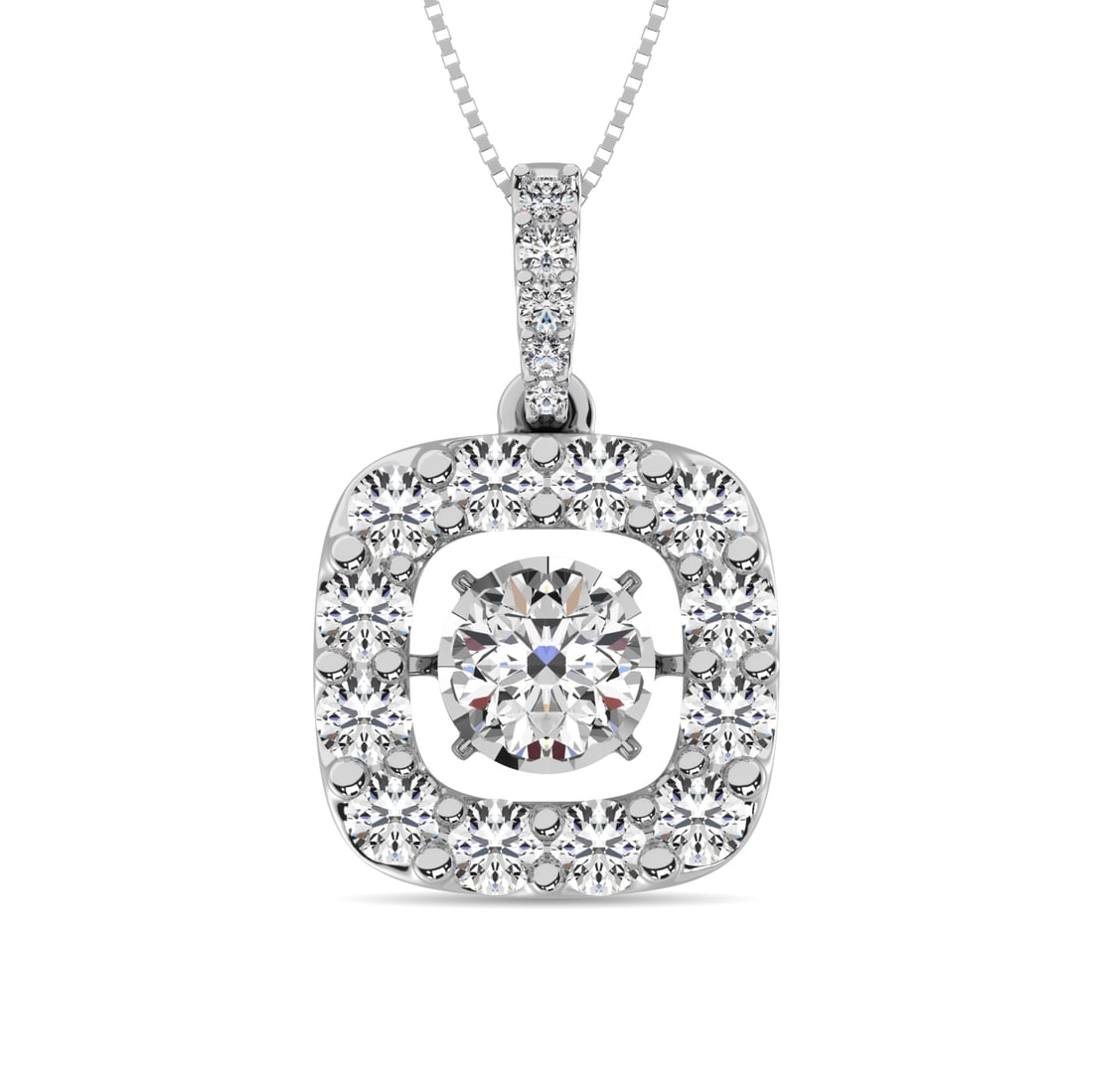 Diamond 1 3/8 Ct.tw Fashion Pendant in 14K White Gold: Diamond 1 3/8 Ct.tw Fashion Pendant in 14K White Gold 14k White Gold Stone Color: Gh Stone Clarity: Si1 Unless otherwise specified, pendants that include a chain are paired with our standard