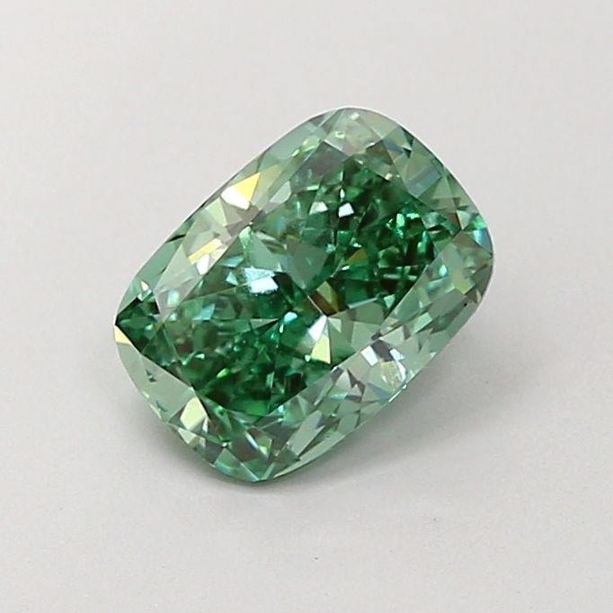 Loose Diamond - CUSHION MODIFIED 1.4ct Fancy Vivid Green VS1: Loose Diamond - CUSHION MODIFIED 1.4ct Fancy Vivid Green VS1 Source: This is a real non-mined Diamond that has been grown in a lab Shape: CUSHION MODIFIED Carats: 1.4 Color: Fancy Vivid Green Certific