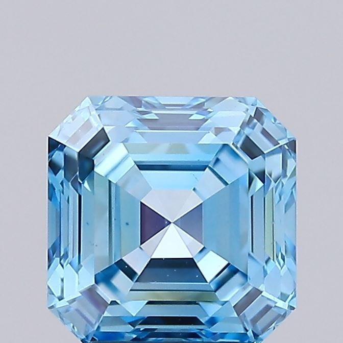 Loose Diamond - ASSCHER 2.04ct Fancy Vivid Blue VS1: Loose Diamond - ASSCHER 2.04ct Fancy Vivid Blue VS1 Source: This is a real non-mined Diamond that has been grown in a lab Shape: ASSCHER Carats: 2.04 Color: Fancy Vivid Blue Certification: IGI