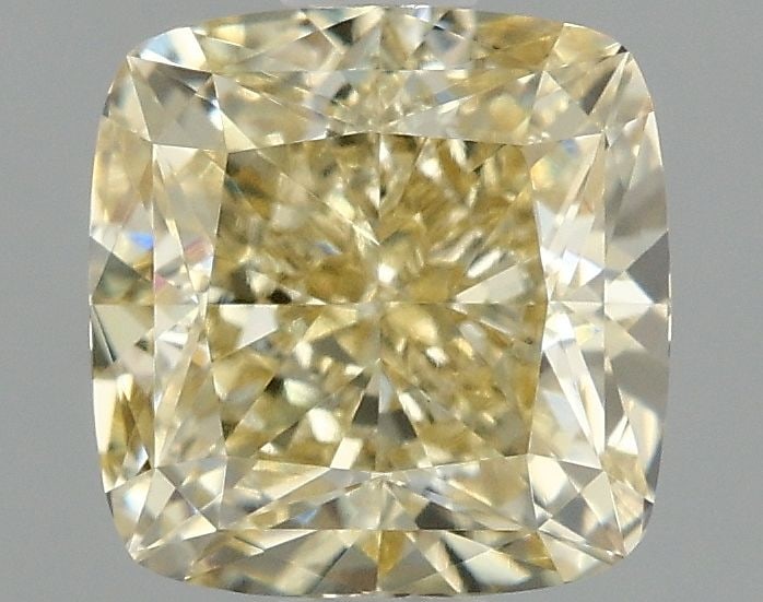 Loose Diamond - CUSHION MODIFIED 1.45ct Fancy Light Yellow VVS2: Loose Diamond - CUSHION MODIFIED 1.45ct Fancy Light Yellow VVS2 Source: This is a real non-mined Diamond that has been grown in a lab Shape: CUSHION MODIFIED Carats: 1.45 Color: Fancy Light Yellow