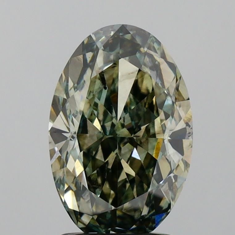 Loose Diamond - OVAL 2.54ct Fancy Intense Grayish Green SI1: Loose Diamond - OVAL 2.54ct Fancy Intense Grayish Green SI1 Source: This is a real non-mined Diamond that has been grown in a lab Shape: OVAL Carats: 2.54 Color: Fancy Intense Grayish Green