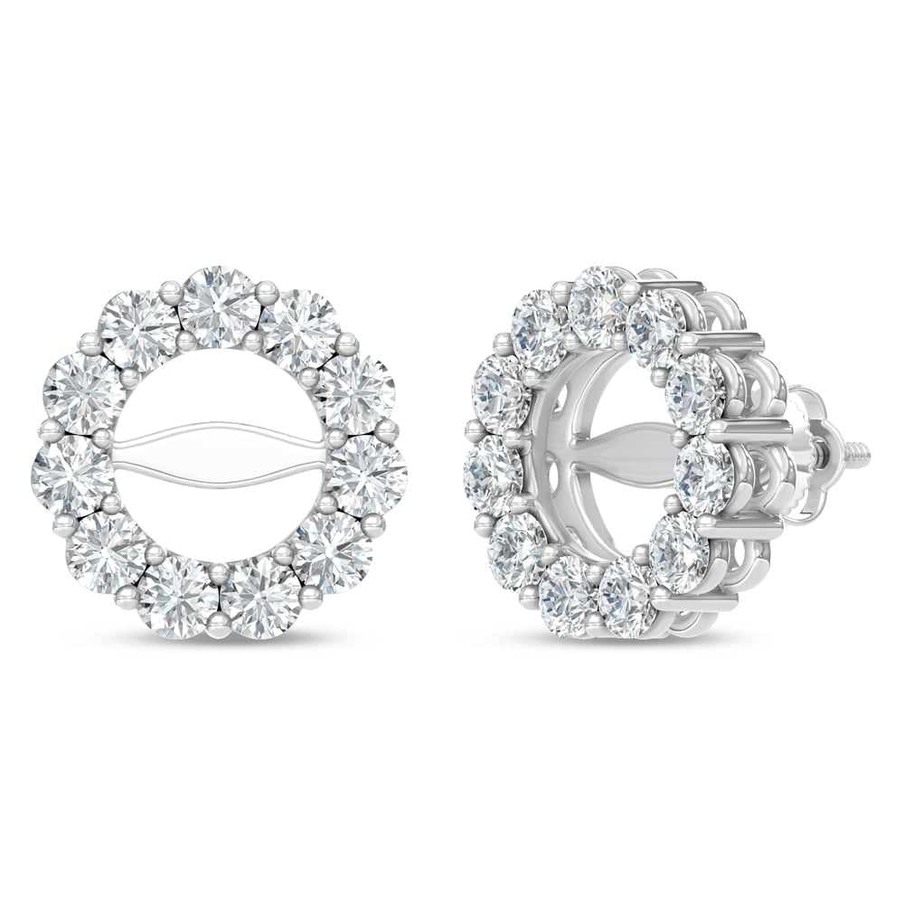 14K White Gold Lab Grown Diamond 1 5/8 Ct.Tw. Jacket Earrings: 14K White Gold Lab Grown Diamond 1 5/8 Ct.Tw. Jacket Earrings Exquisite 14K white gold jacket earrings set with lab-grown diamonds totaling 1 5/8 carat total weight for elevated luxury. 14k White Gold