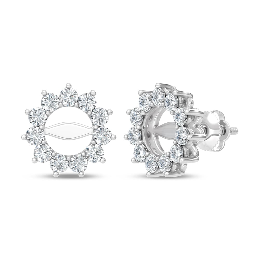 14K White Gold Lab Grown Diamond 3/4 Ct.Tw. Jacket Earrings: 14K White Gold Lab Grown Diamond 3/4 Ct.Tw. Jacket Earrings Polished 14K white gold jacket earrings accented with lab-grown diamonds totaling 3/4 carat total weight, perfect for refined sophistication