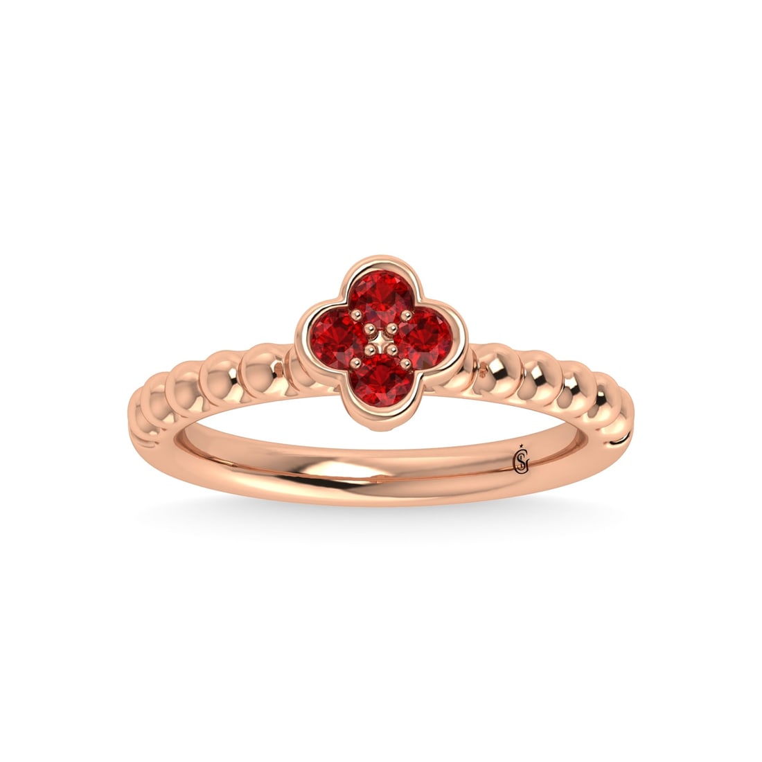 14K Rose Gold 1/3 Ct.Tw. Diamond and Ruby Fashion Ring (1 of 4)