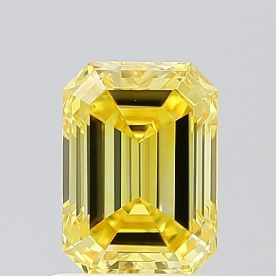 Loose Diamond - EMERALD 1.03ct Fancy Vivid Yellow IF: Loose Diamond - EMERALD 1.03ct Fancy Vivid Yellow IF Source: This is a real non-mined Diamond that has been grown in a lab Shape: EMERALD Carats: 1.03 Color: Fancy Vivid Yellow Certification: IGI