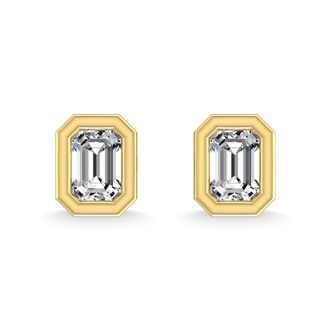 Diamond 1/3 Ct.Tw. Emerald Shape Stud Earrings in 14K Yellow Gold: Diamond 1/3 Ct.Tw. Emerald Shape Stud Earrings in 14K Yellow Gold 14k Yellow Gold Stone Color: G-h Stone Clarity: Si This item may take 2-5 weeks for shipping. The Diamond Depot Guarantee: All items i