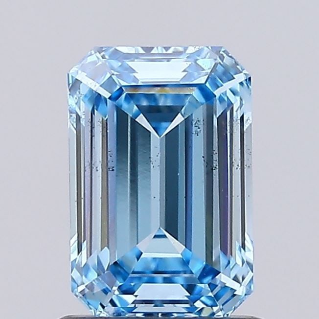 Loose Diamond - EMERALD 1.08ct Fancy Vivid Blue SI1: Loose Diamond - EMERALD 1.08ct Fancy Vivid Blue SI1 Source: This is a real non-mined Diamond that has been grown in a lab Shape: EMERALD Carats: 1.08 Color: Fancy Vivid Blue Certification: IGI