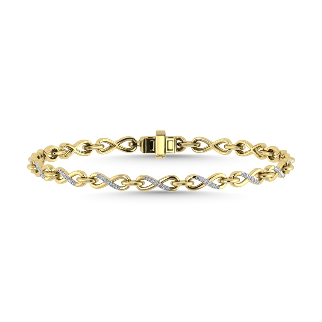 10K Yellow Gold Diamond 1/4 Ct.Tw. Fashion Bracelet (1 of 2)