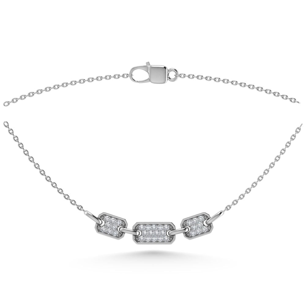 10K White Gold Diamond 1/6 Ct.Tw. Fashion Necklace (18 inches): 10K White Gold Diamond 1/6 Ct.Tw. Fashion Necklace (18 inches) 10k White Gold Stone Color: G-h Stone Clarity: I1 Unless otherwise specified, pendants that include a chain are paired with our