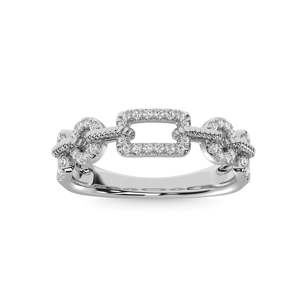 14K White Gold Diamond 1/5 Ct.Tw. Fashion Ring: 14K White Gold Diamond 1/5 Ct.Tw. Fashion Ring 14k White Gold Stone Color: G-h Stone Clarity: Si2 Each ring is presented in standard size 6.5. Complimentary resizing is available between sizes 510