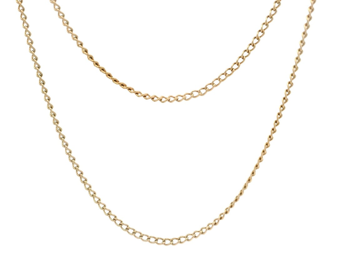 Vintage 14k Yellow Gold 20 Inch Curb Link Necklace (1 of 6)