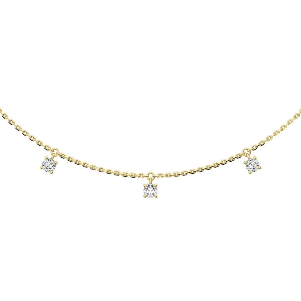 14K Yellow Gold Lab Grown Diamond 1/4 Ct.Tw. 7 Stone Necklace: 14K Yellow Gold Lab Grown Diamond 1/4 Ct.Tw. 7 Stone Necklace This timeless 7-stone necklace features 1/4 CT TW of shimmering lab-grown diamonds set in rich 14K yellow gold. A graceful balance of clas