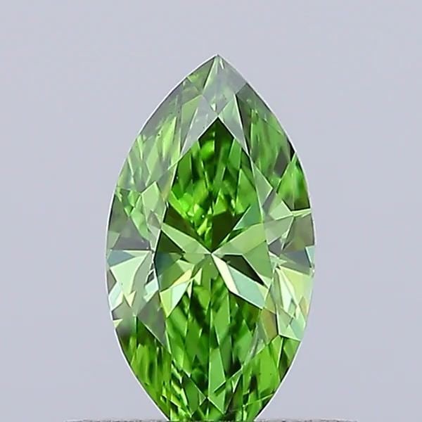 Loose Diamond - MARQUISE 0.5ct Fancy Vivid Green VS1: Loose Diamond - MARQUISE 0.5ct Fancy Vivid Green VS1 Source: This is a real non-mined Diamond that has been grown in a lab Shape: MARQUISE Carats: 0.5 Color: Fancy Vivid Green Certification: IGI