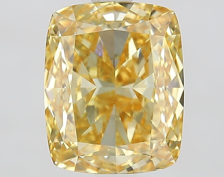 Loose Diamond - CUSHION MODIFIED 2.8ct Fancy Intense Yellow VVS2: Loose Diamond - CUSHION MODIFIED 2.8ct Fancy Intense Yellow VVS2 Source: This is a real non-mined Diamond that has been grown in a lab Shape: CUSHION MODIFIED Carats: 2.8 Color: Fancy Intense Yellow