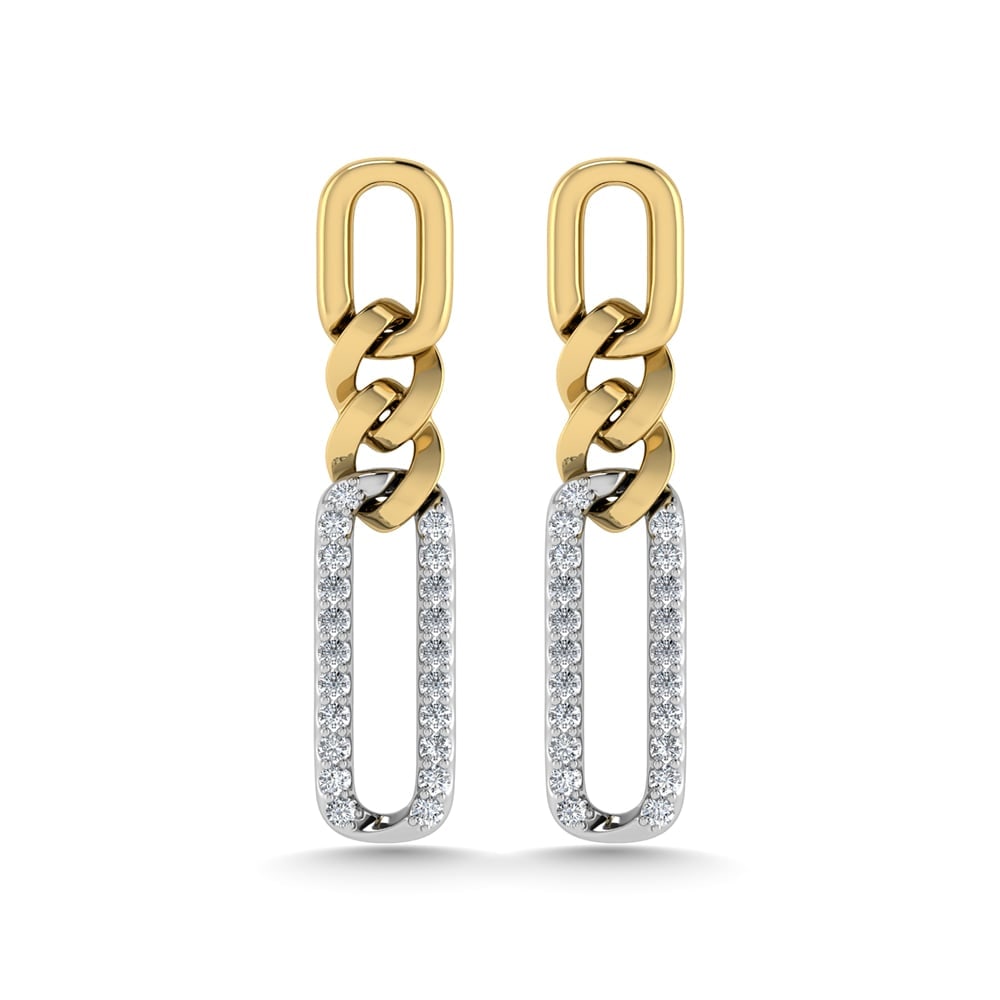 10K Two Tone Diamond 1/10 Ct.Tw. Fashion Earrings: 10K Two Tone Diamond 1/10 Ct.Tw. Fashion Earrings 10k Two Tone Stone Color: G-h Stone Clarity: I1 This item may take 2-5 weeks for shipping. The Diamond Depot Guarantee: All items in this auction