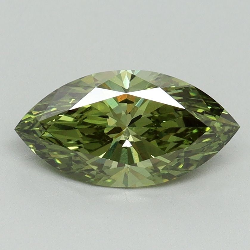Loose Diamond - MARQUISE 1.06ct Fancy Vivid Green VVS2: Loose Diamond - MARQUISE 1.06ct Fancy Vivid Green VVS2 Source: This is a real non-mined Diamond that has been grown in a lab Shape: MARQUISE Carats: 1.06 Color: Fancy Vivid Green Certification: IGI Vi
