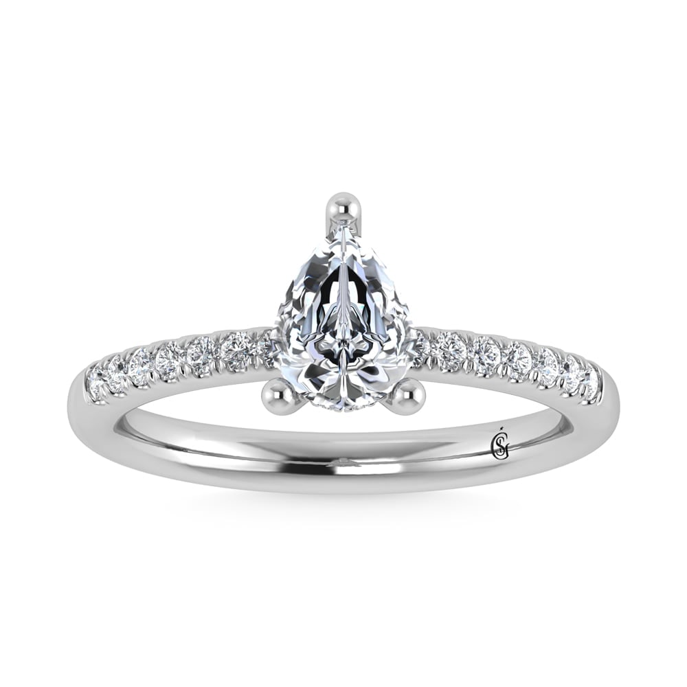 14K White Gold Lab Grown Diamond 4 1/2 Ct.Tw. Hidden Halo Engagement Ring (IGI Certified Center 4ct): 14K White Gold Lab Grown Diamond 4 1/2 Ct.Tw. Hidden Halo Engagement Ring (IGI Certified Center 4ct) Discover subtle brilliance and modern elegance with our Hidden Halo Diamond Engagement Ring. This e