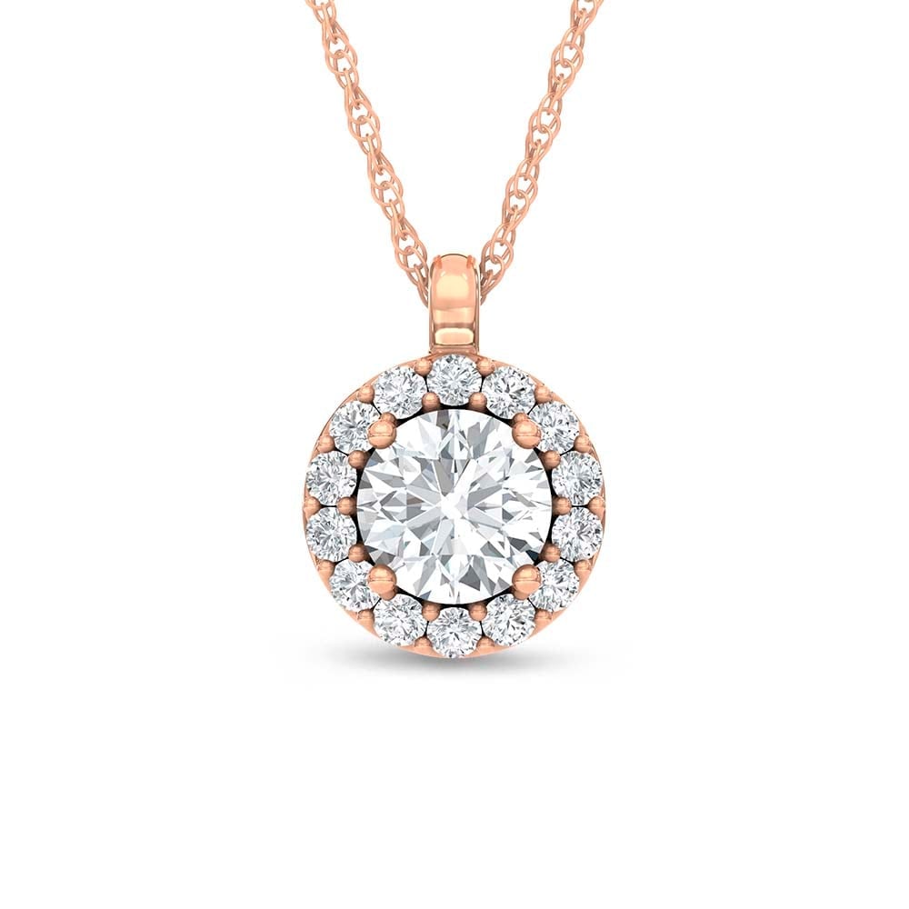 14K Rose Gold Lab Grown Diamond 1 1/3 Ct.Tw. Fashion Pendant: 14K Rose Gold Lab Grown Diamond 1 1/3 Ct.Tw. Fashion Pendant Elevate your everyday style with this dazzling lab-grown diamond fashion pendant, beautifully crafted in luminous 14K Rose gold. Featuring
