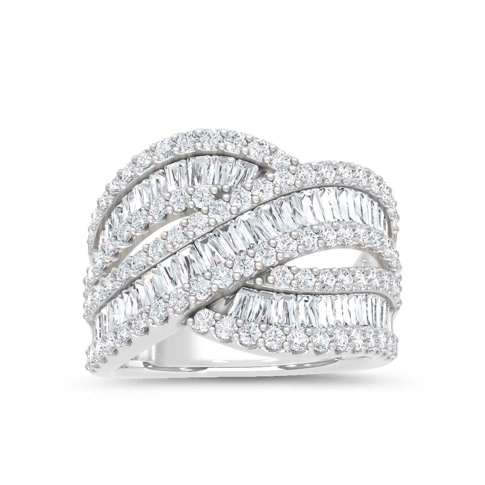 14K White Gold Lab Grown Diamond 2 Ct.Tw. Fashion Ring: 14K White Gold Lab Grown Diamond 2 Ct.Tw. Fashion Ring This elegant 14K White Gold fashion ring features lab grown diamonds totaling 2 Ct.Tw., delivering a sleek silhouette with brilliant sparkle. 14k