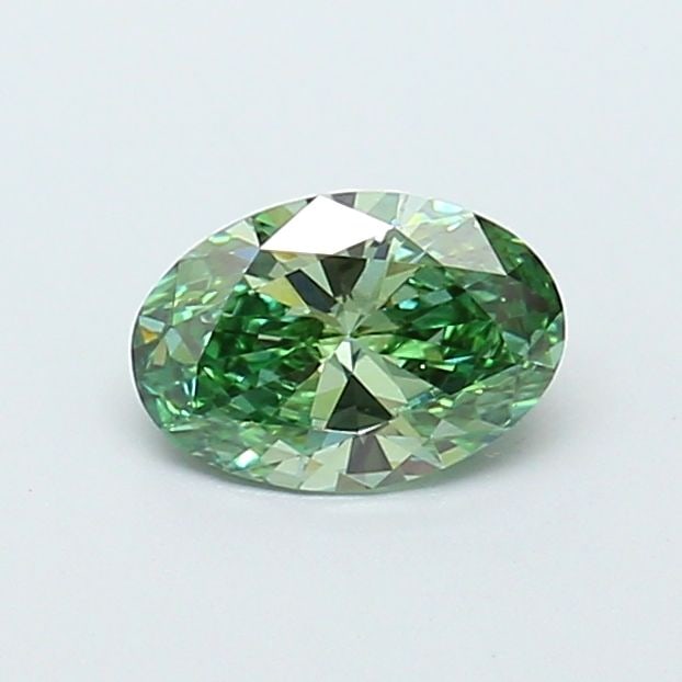 Loose Diamond - OVAL 0.78ct Fancy Vivid Green VS2: Loose Diamond - OVAL 0.78ct Fancy Vivid Green VS2 Source: This is a real non-mined Diamond that has been grown in a lab Shape: OVAL Carats: 0.78 Color: Fancy Vivid Green Certification: IGI Video: