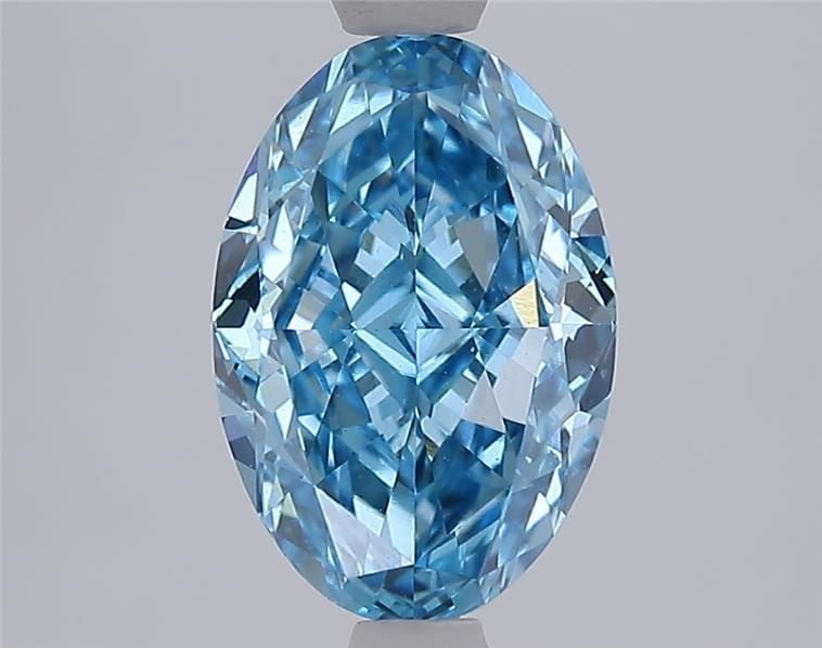Loose Diamond - OVAL 2.58ct Fancy Vivid Blue VVS2: Loose Diamond - OVAL 2.58ct Fancy Vivid Blue VVS2 Source: This is a real non-mined Diamond that has been grown in a lab Shape: OVAL Carats: 2.58 Color: Fancy Vivid Blue Certification: IGI Video:
