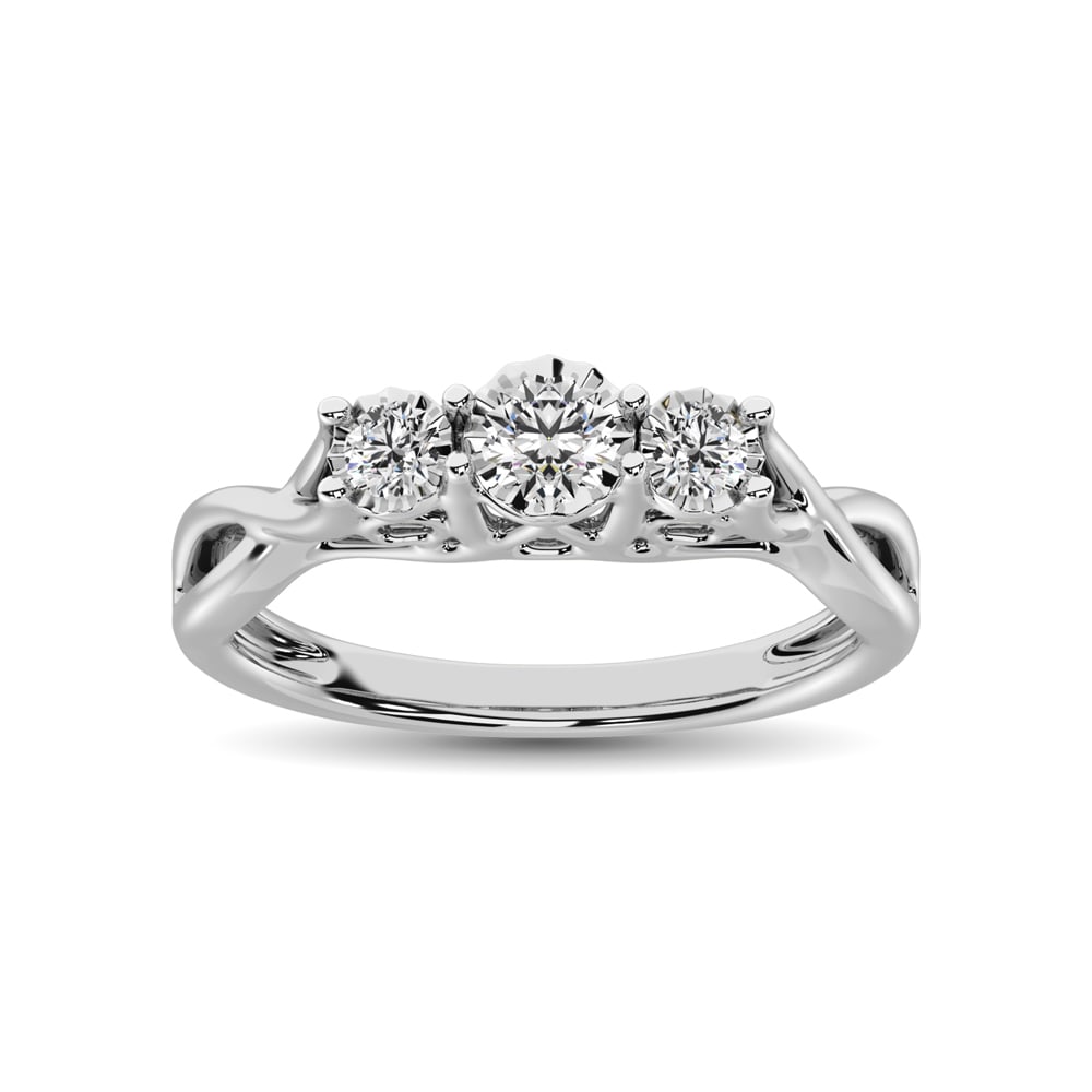 10K White Gold 1/5 Ct.Tw. Diamond Three Stone Ring: 10K White Gold 1/5 Ct.Tw. Diamond Three Stone Ring 10K White Gold 1/5 Ct.Tw. Diamond Three Stone Ring 10k White Gold Stone Color: Gh Stone Clarity: I1 Each ring is presented in standard size 6.5. Comp